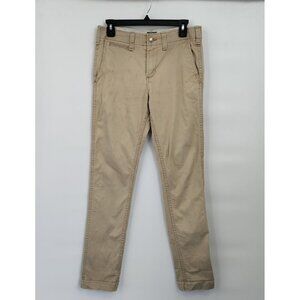 Obey Propaganda Mid-Rise Straight Khaki Pants Slim Skinny Stretch 32 Mens Tan